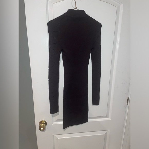 New! Michael Costello x REVOLVE Brylie Mock Neck Mini Dress Chocolate Brown 🤎NWT - Picture 7 of 11